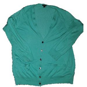 Ann Taylor Green- teal cardigan size XL